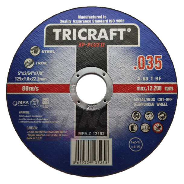 Leņķa slīpmašīnas (flekša) tērauda griešanas disks XP Plus II 125x1x22 T41