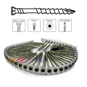 Exterior Construction Screw Strip (4.2 X 40-75mm; Ruspert II; Green Color; Senco Drive Bit)
