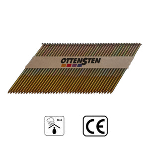 Celtniecības naglas kasetē 3.1x90 mm; 34°; cinkotas 12mk.; rievotas (1000 g.) - 4PRO