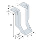 JHMI350/91 - Double Beam Holder for Wall (350 x 91 x 2 mm)